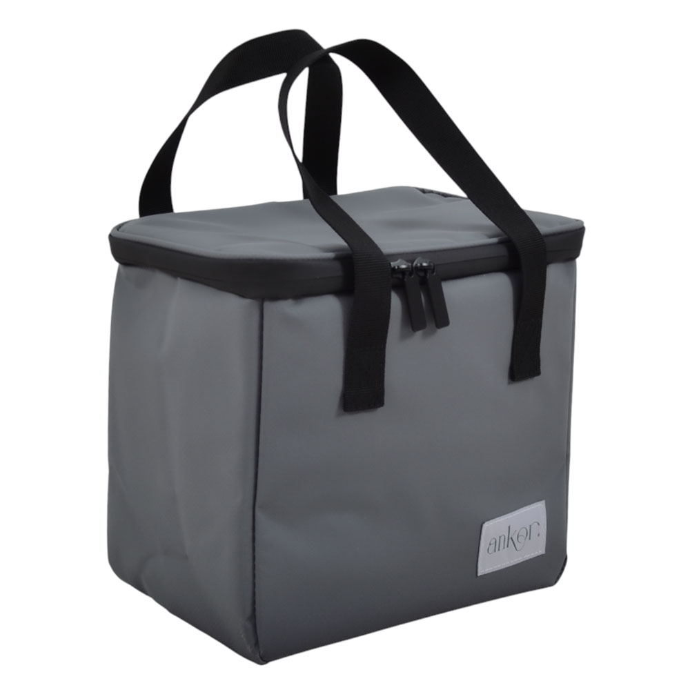 Ισοθερμική τσάντα "PREMIUM"  από ύφασμα σε γκρι χρώμα 26x16x23