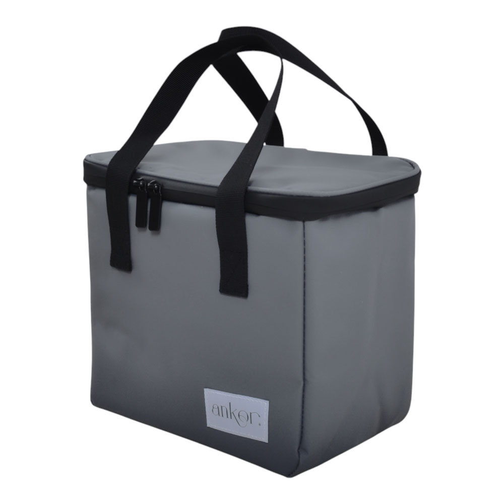 Ισοθερμική τσάντα "PREMIUM"  από ύφασμα σε γκρι χρώμα 26x16x23