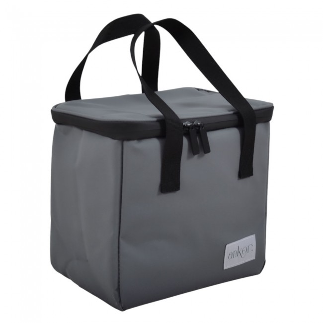 Ισοθερμική τσάντα "PREMIUM"  από ύφασμα σε γκρι χρώμα 26x16x23