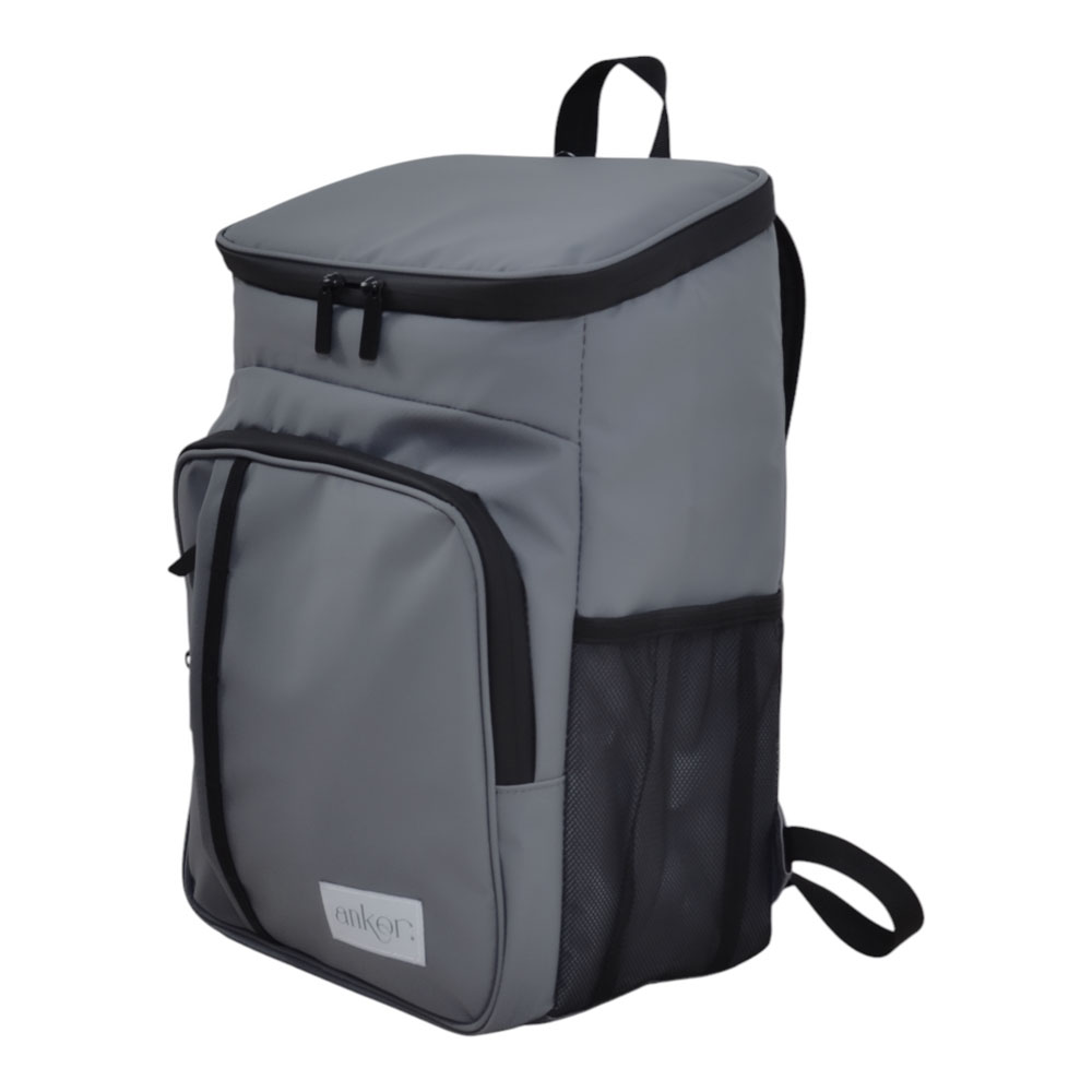 Ισοθερμική τσάντα πλάτης "PREMIUM" από PVC σε χρώμα γκρι 28x18x42