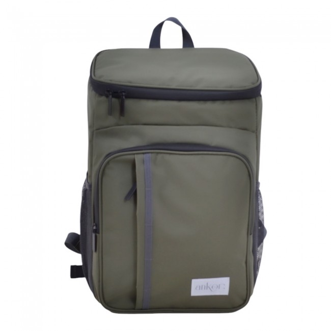 Ισοθερμική τσάντα  πλάτης "PREMIUM" από PVC σε χρώμα  λαδί 28x18x42