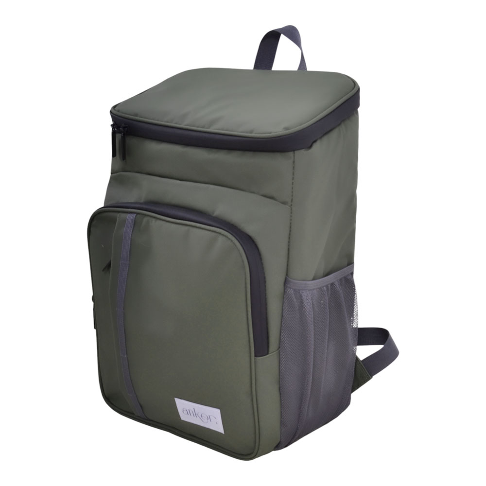 Ισοθερμική τσάντα  πλάτης "PREMIUM" από PVC σε χρώμα  λαδί 28x18x42