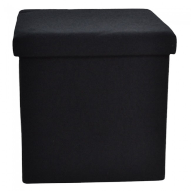 Σκαμπό αναδιπλούμενο από ύφασμα σε χρώμα μαύρο 40x40x38