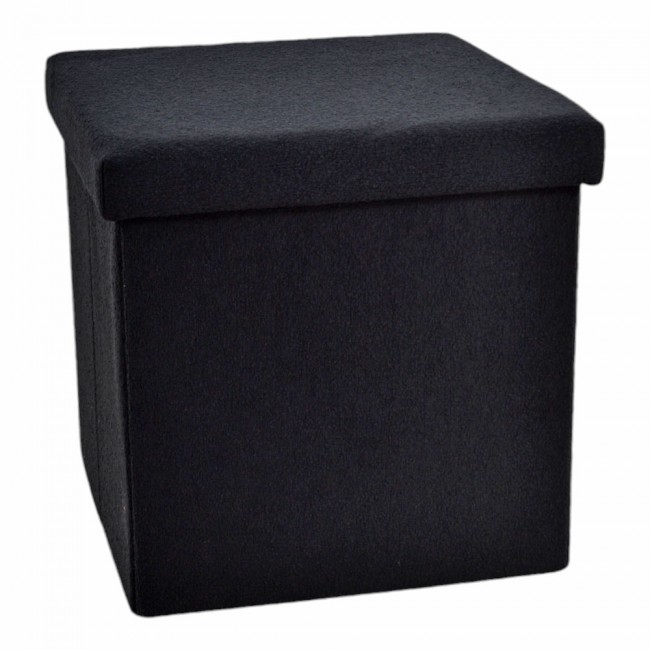 Σκαμπό αναδιπλούμενο από ύφασμα σε χρώμα μαύρο 40x40x38