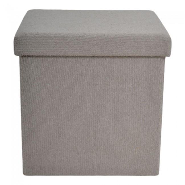 Σκαμπό αναδιπλούμενο από ύφασμα σε χρώμα μπεζ/καφέ 40x40x38