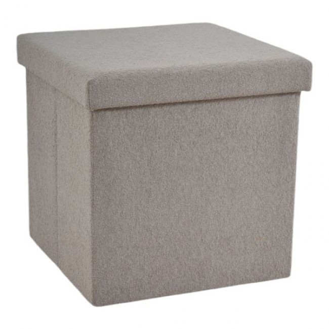 Σκαμπό αναδιπλούμενο από ύφασμα σε χρώμα μπεζ/καφέ 40x40x38