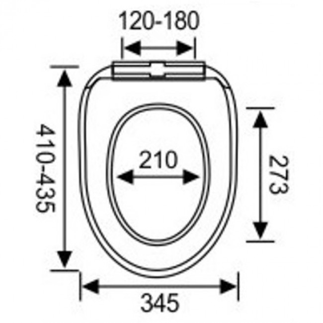 Καπάκι τουαλέτας από PP σε χρώμα λευκό 34,5x43,5