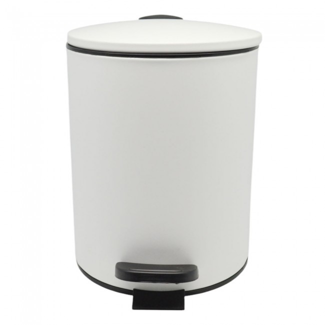 Καλάθι μπάνιου 5 λίτρων από μέταλλο σε χρώμα λευκό 20,5x20.5x26