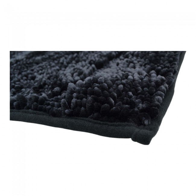 Πατάκι μπάνιου από  σενίλ σε χρώμα μαύρο 50x80