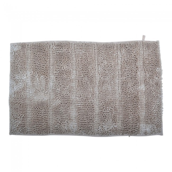 Πατάκι μπάνιου από  σενίλ σε μπεζ  χρώμα  50x80