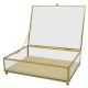 Κουτί αποθήκευσης κοσμημάτων  από γυαλί σε χρώμα χρυσό 21x16x6