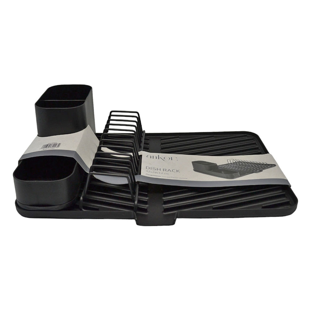 Πιατοθήκη 4ων θέσεων από μέταλλο με μαύρο χρώμα 42,5x29x12