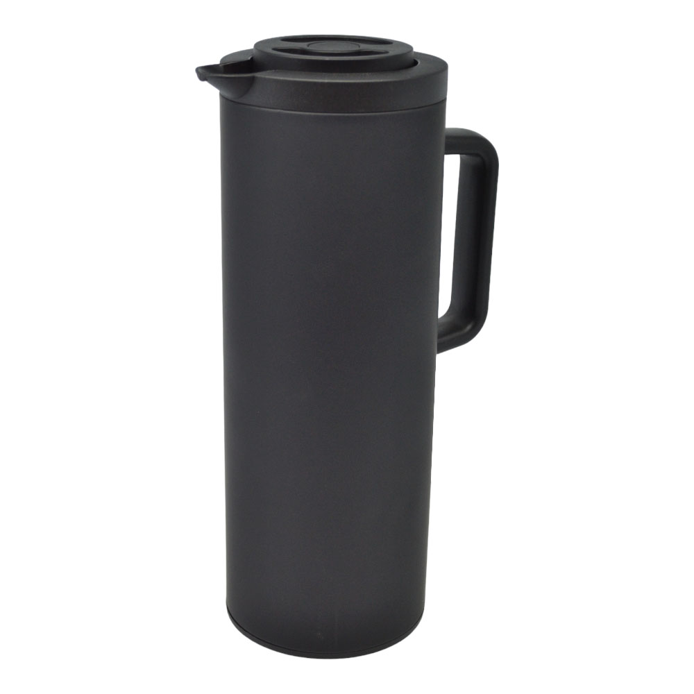 Κανάτα θερμός 1 λίτρο από μέταλλο σε μαύρο χρώμα 11x11x30.5