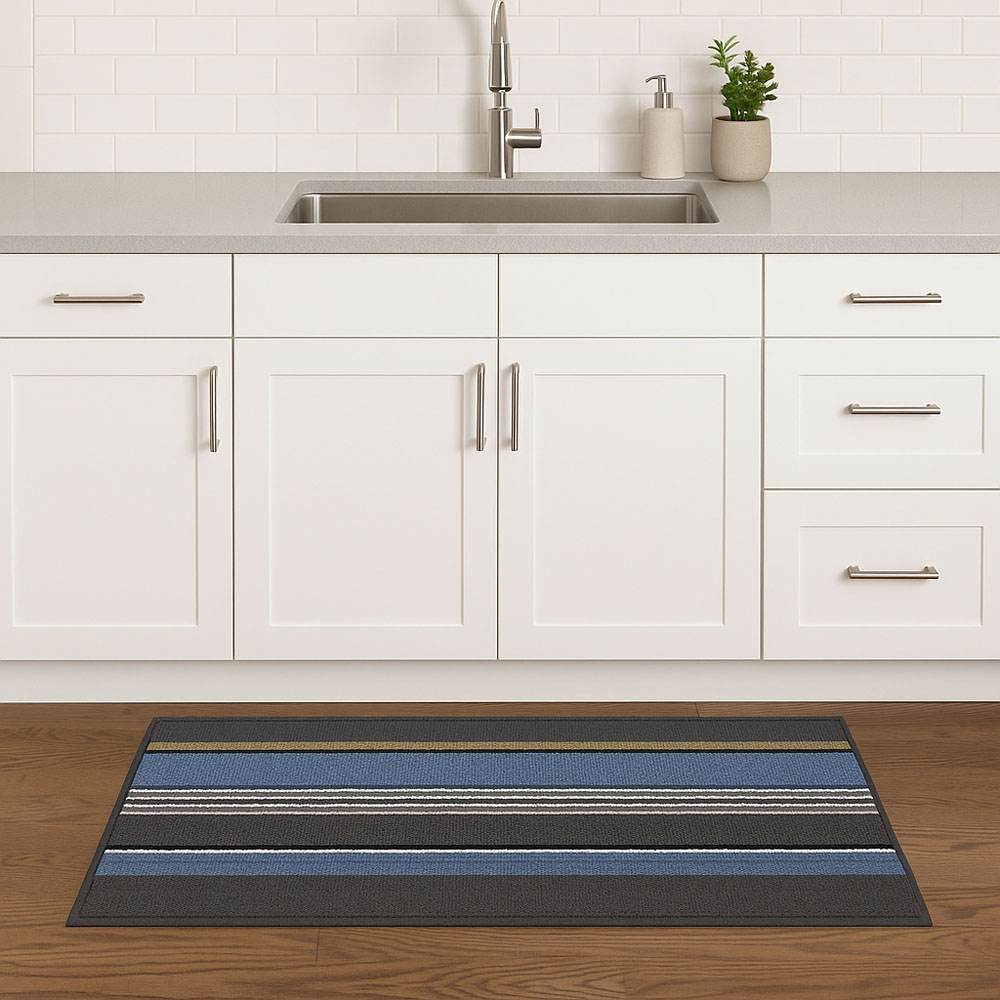 Διάδρομος αντιολισθητικός από ύφασμα σε γκρι/μπλε 70x140