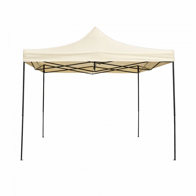 Κιόσκι πτυσσόμενο με μεταλλικό σκελετό σε μπεζ χρώμα 3x3x3,2