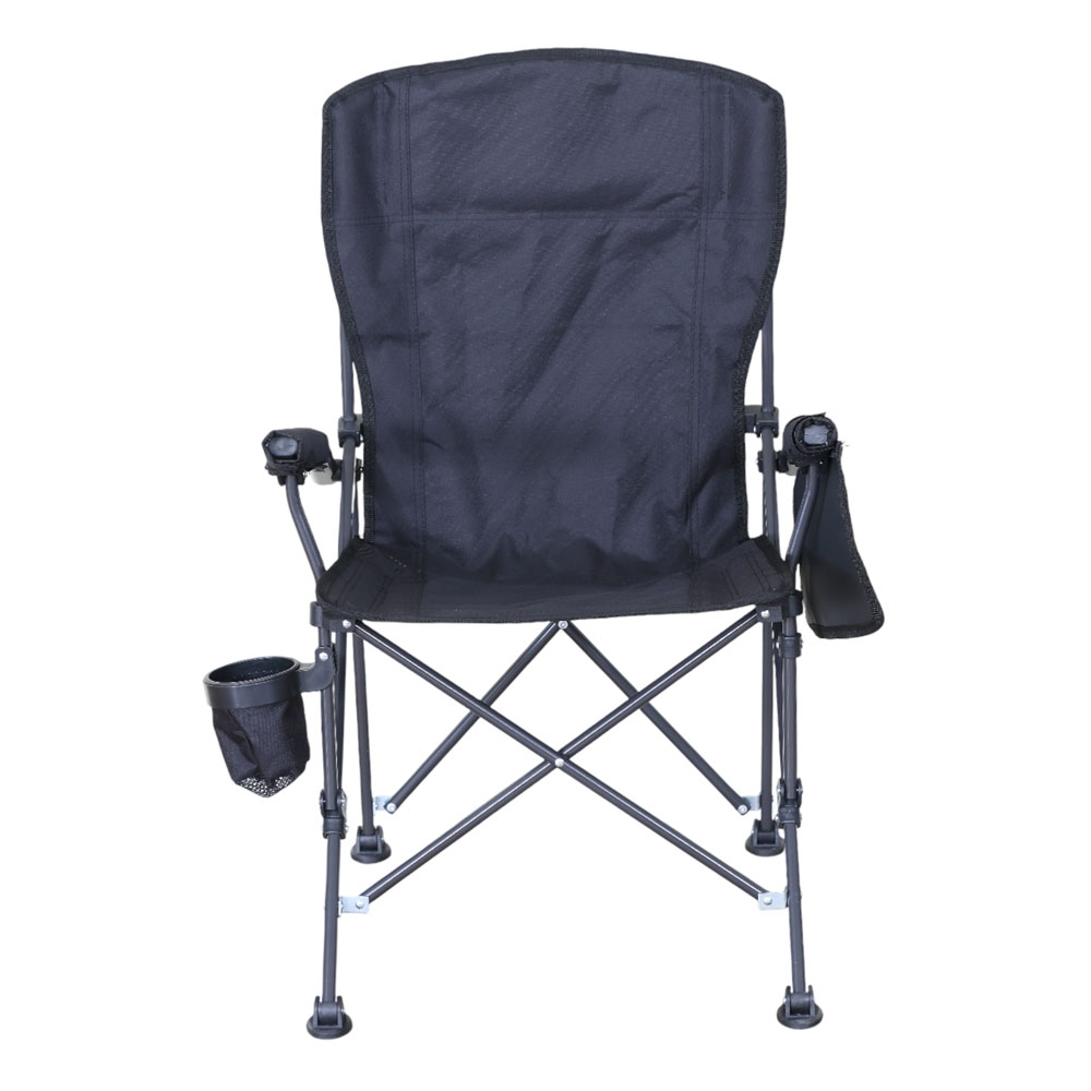 Καρέκλα camping βαρέως τύπου πτυσσόμενη σε μαύρο χρώμα 54x44x91