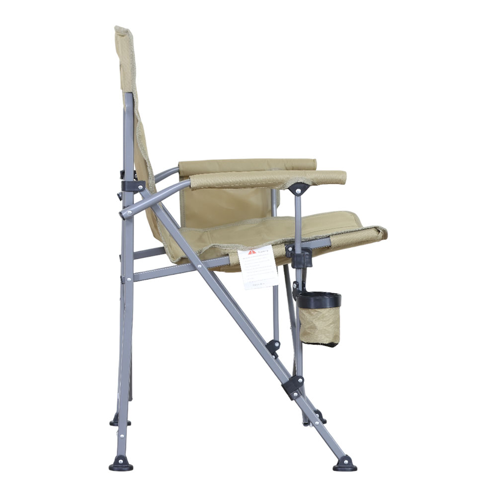 Καρέκλα camping βαρέως τύπου πτυσσόμενη σε μπεζ χρώμα 54x44x91