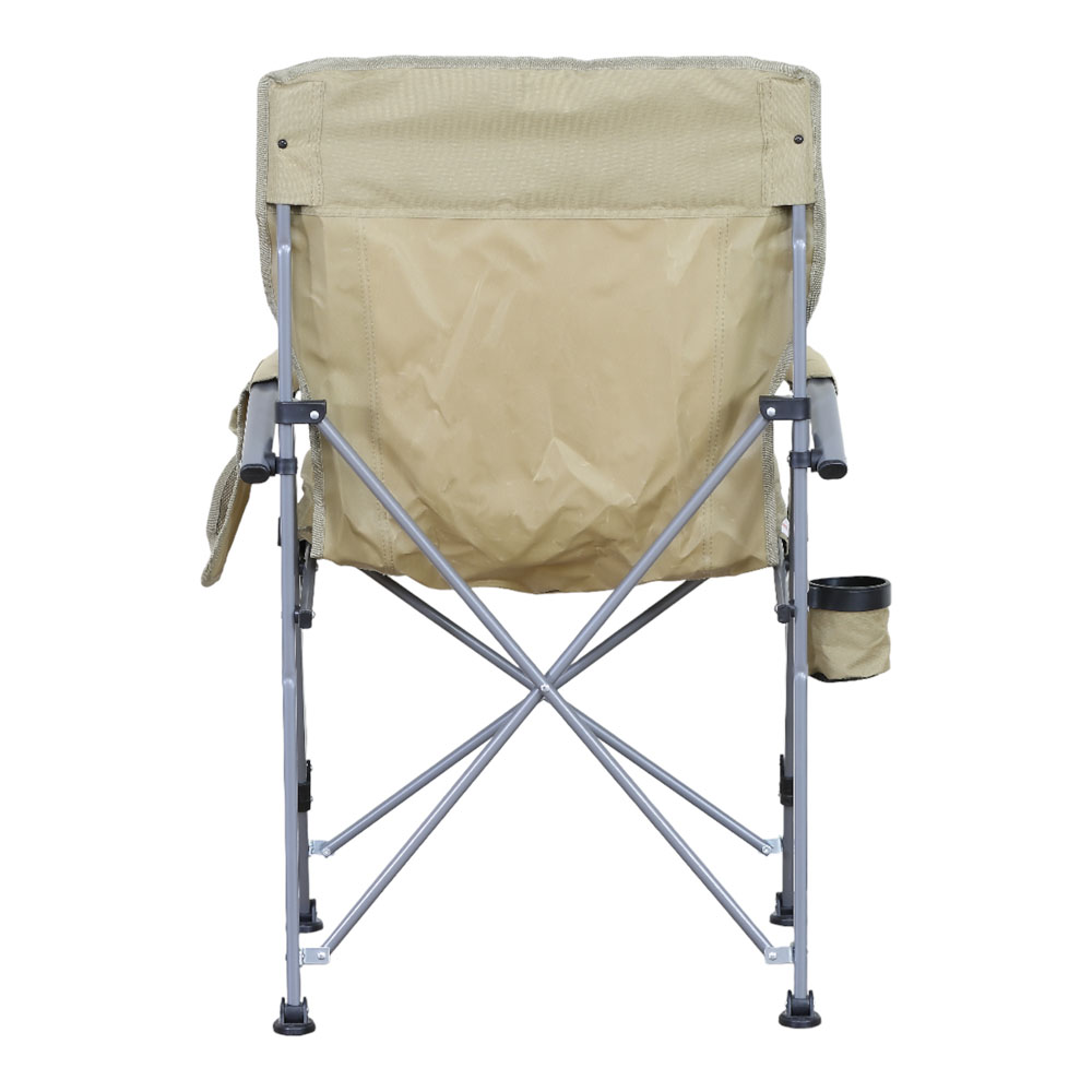 Καρέκλα camping βαρέως τύπου πτυσσόμενη σε μπεζ χρώμα 54x44x91