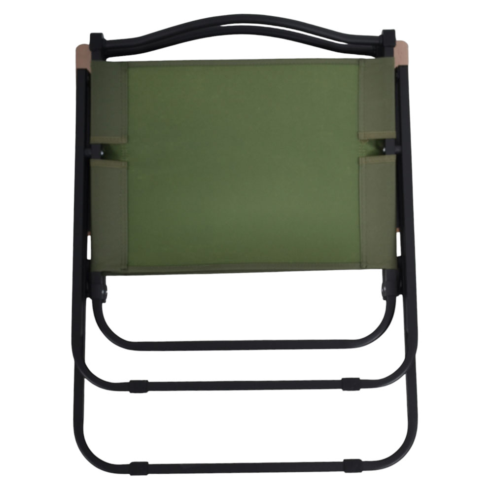 Πολυθρόνα πτυσσόμενη από μέταλλο/ύφασμα σε μαύρο/λαδί χρώμα 53x52x74