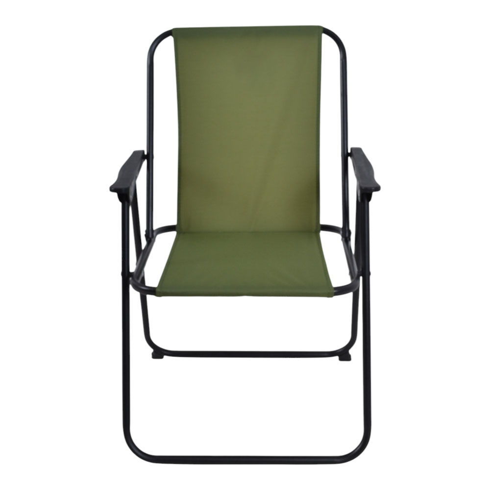 Πολυθρόνα πτυσσόμενη από μέταλλο/ύφασμα σε λαδί χρώμα 53x58x75