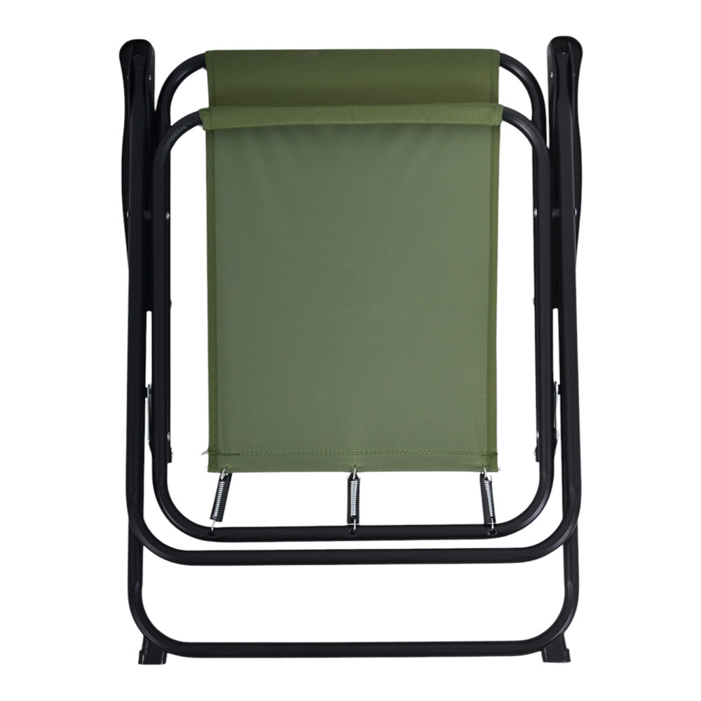 Πολυθρόνα πτυσσόμενη από μέταλλο/ύφασμα σε λαδί χρώμα 53x58x75