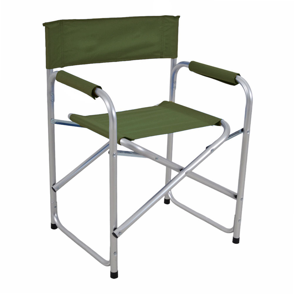 Πολυθρόνα σκηνοθέτη από αλουμίνιο/ύφασμα σε λαδί χρώμα 47x55x78