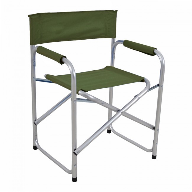 Πολυθρόνα σκηνοθέτη από αλουμίνιο/ύφασμα σε λαδί χρώμα 47x55x78