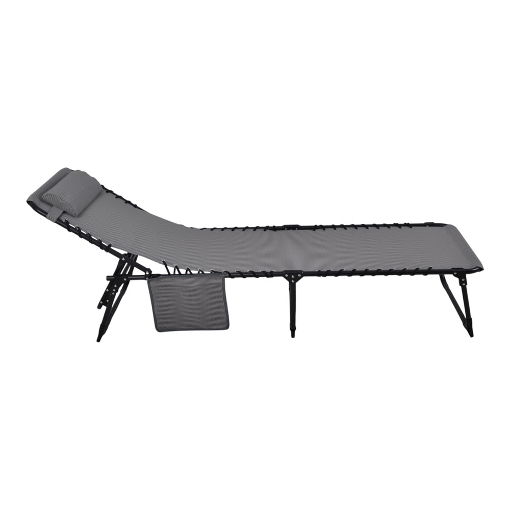 Ξαπλώστρα από μέταλλο σε γκρι χρώμα 190x60x35