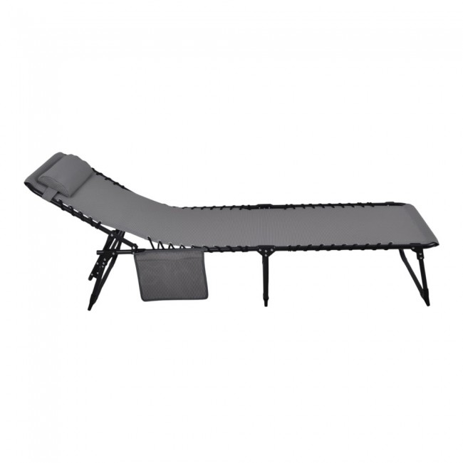 Ξαπλώστρα από μέταλλο σε γκρι χρώμα 190x60x35