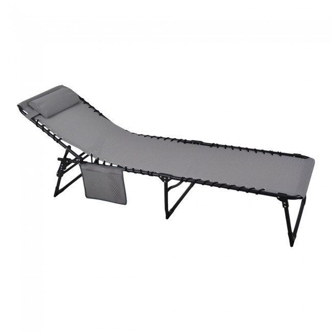 Ξαπλώστρα από μέταλλο σε γκρι χρώμα 190x60x35