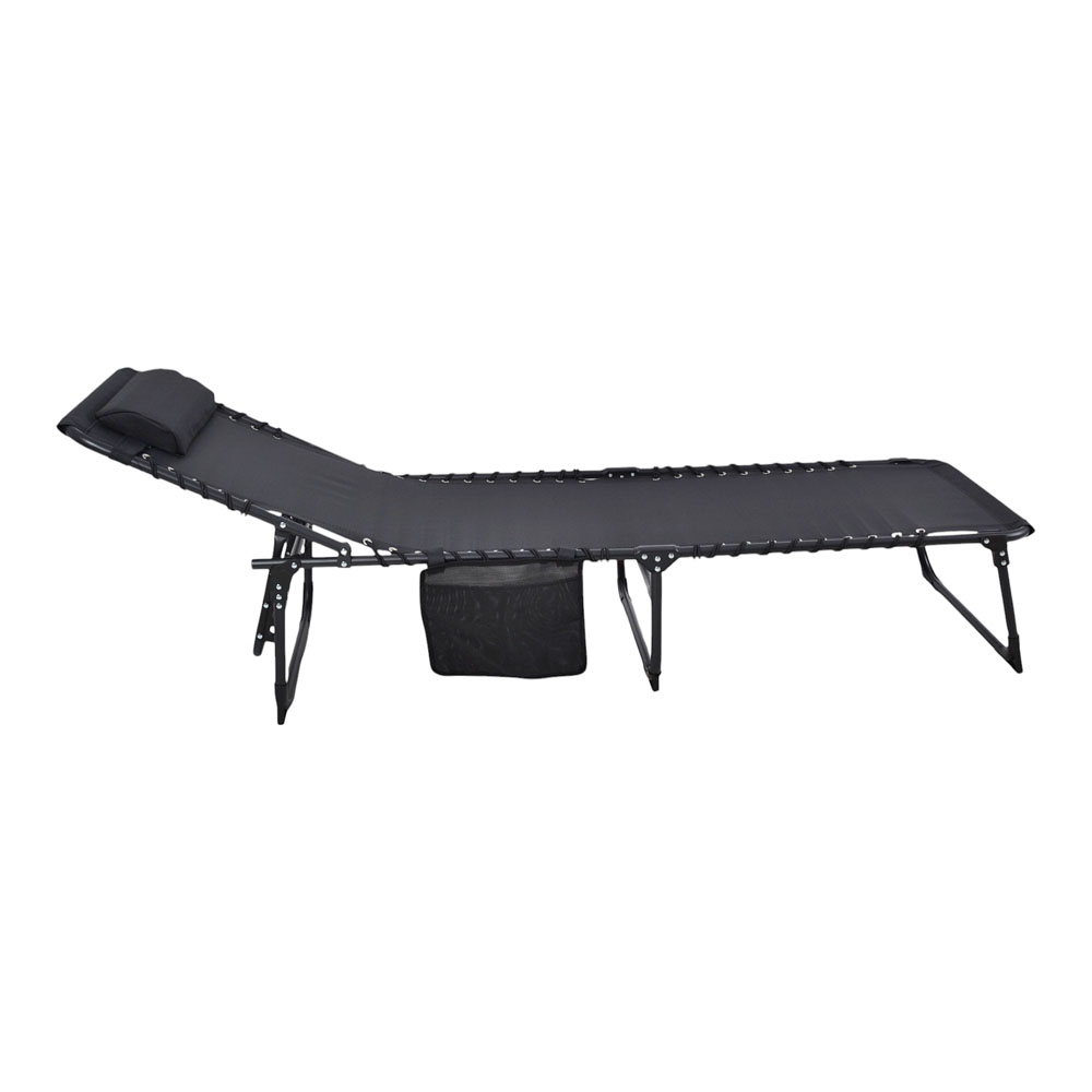 Ξαπλώστρα από μέταλλο σε μαύρο χρώμα 190x60x35