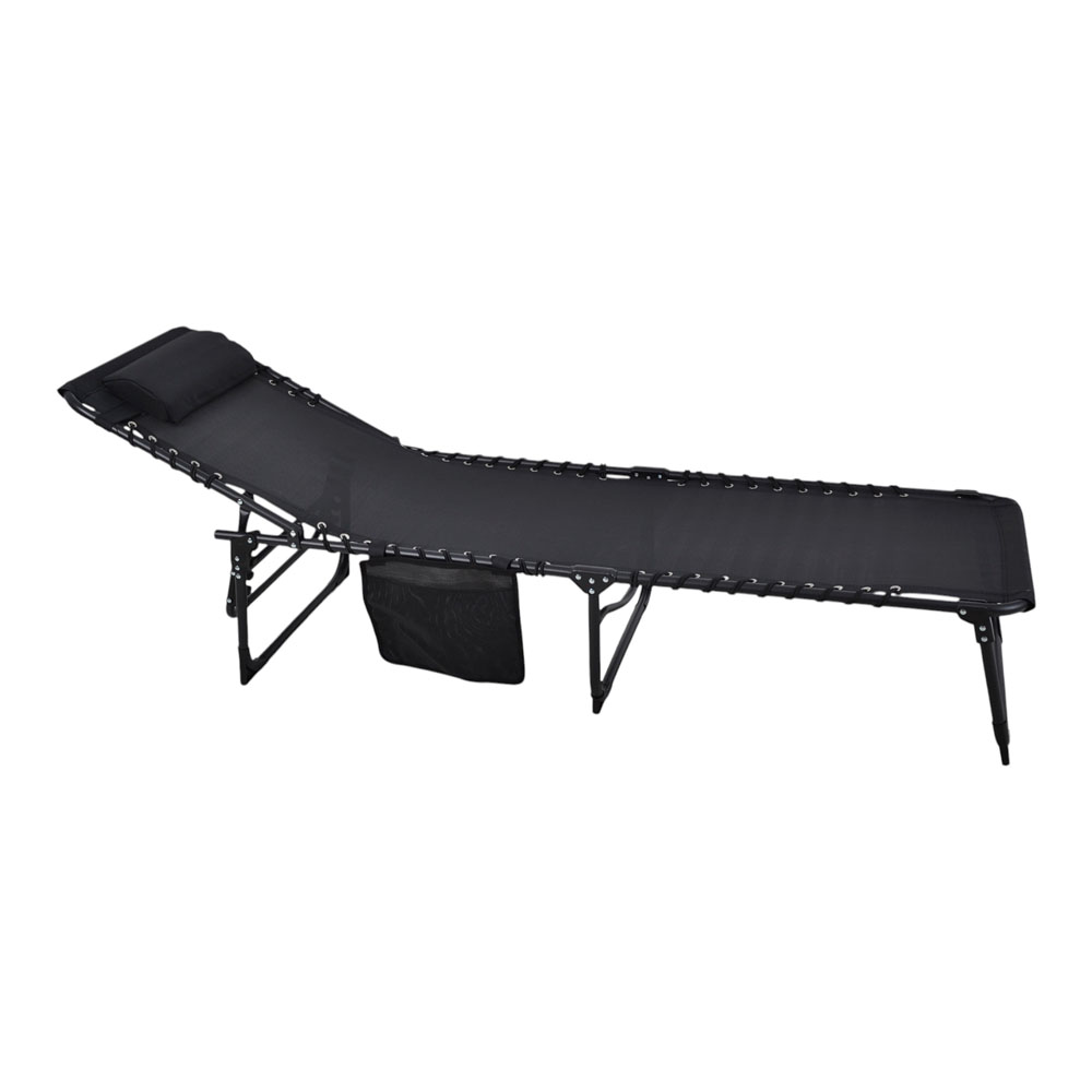 Ξαπλώστρα από μέταλλο σε μαύρο χρώμα 190x60x35