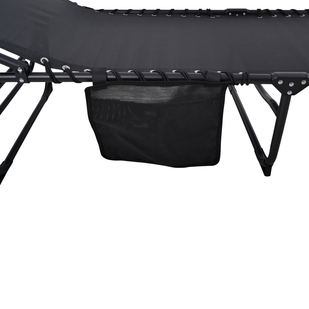 Ξαπλώστρα από μέταλλο σε μαύρο χρώμα 190x60x35