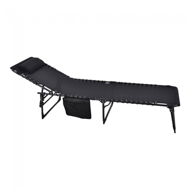 Ξαπλώστρα από μέταλλο σε μαύρο χρώμα 190x60x35