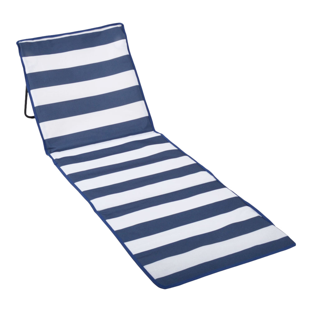 Ξαπλώστρα ψάθα πτυσσόμενη σε μπλέ/λευκό χρώμα 155x50x55