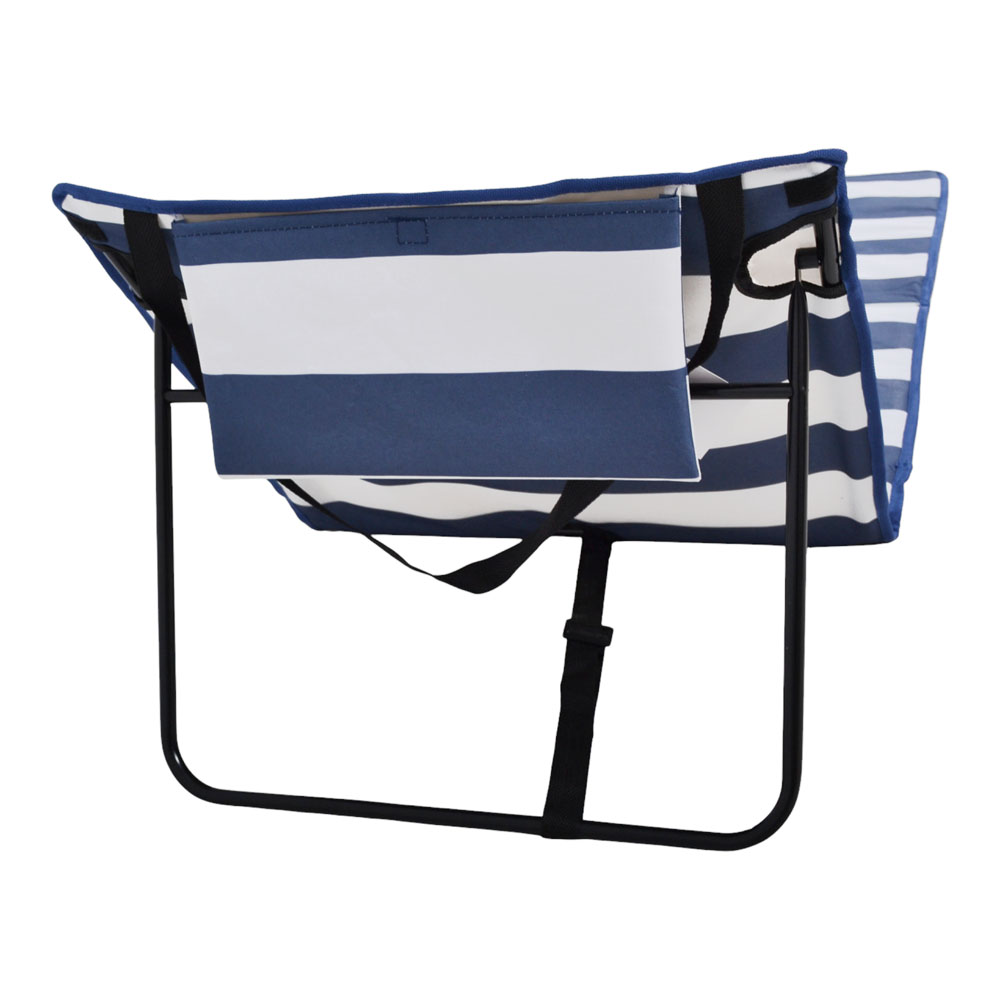 Ξαπλώστρα ψάθα πτυσσόμενη σε μπλέ/λευκό χρώμα 155x50x55