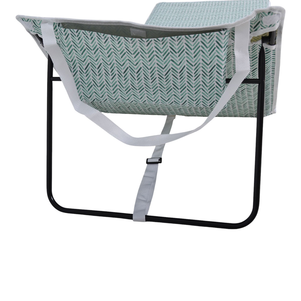 Ξαπλώστρα ψάθα πτυσσόμενη σε πετρόλ χρώμα 155x50x55