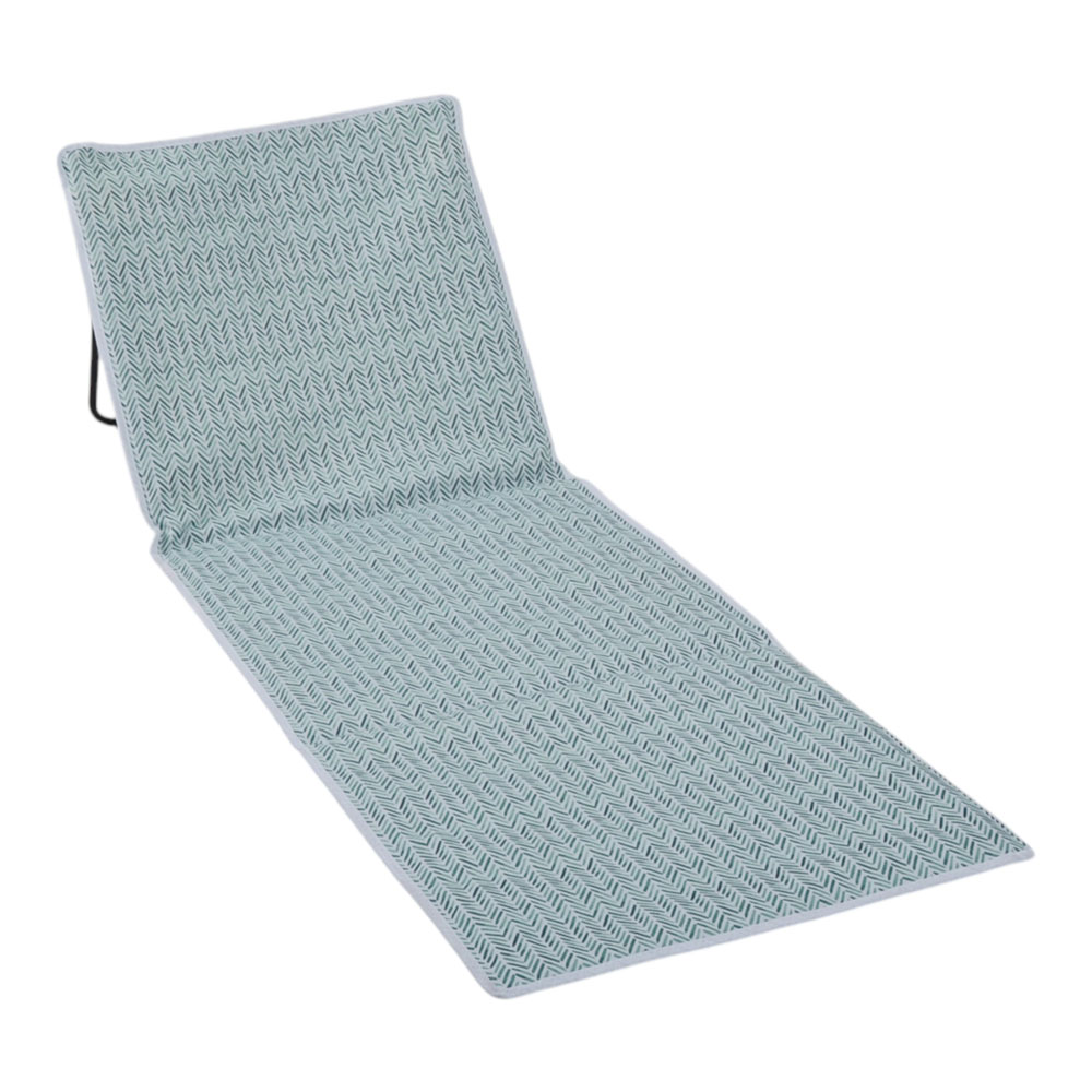 Ξαπλώστρα ψάθα πτυσσόμενη σε πετρόλ χρώμα 155x50x55