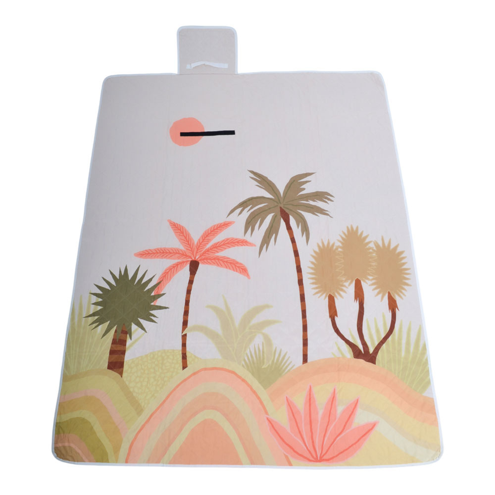 Πετσέτα ψάθα από ύφασμα πολύχρωμη με αδιάβροχη βάση 130x70