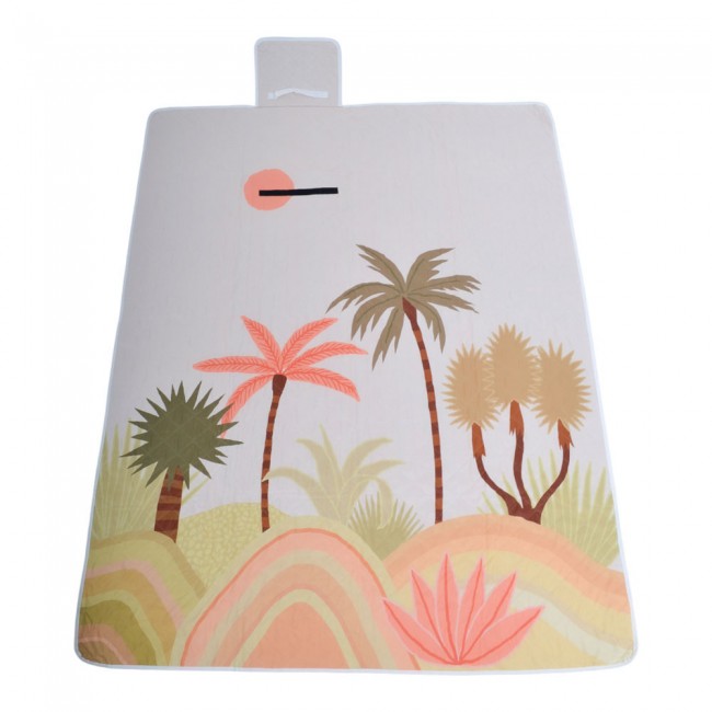 Πετσέτα ψάθα από ύφασμα πολύχρωμη με αδιάβροχη βάση 130x70