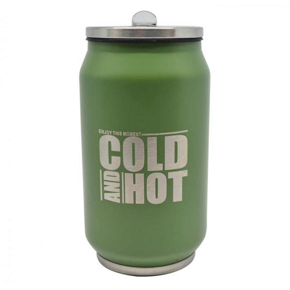 Θερμός ποτήρι "COLD AND HOT" από Inox σε λαδί χρώμα 330ml