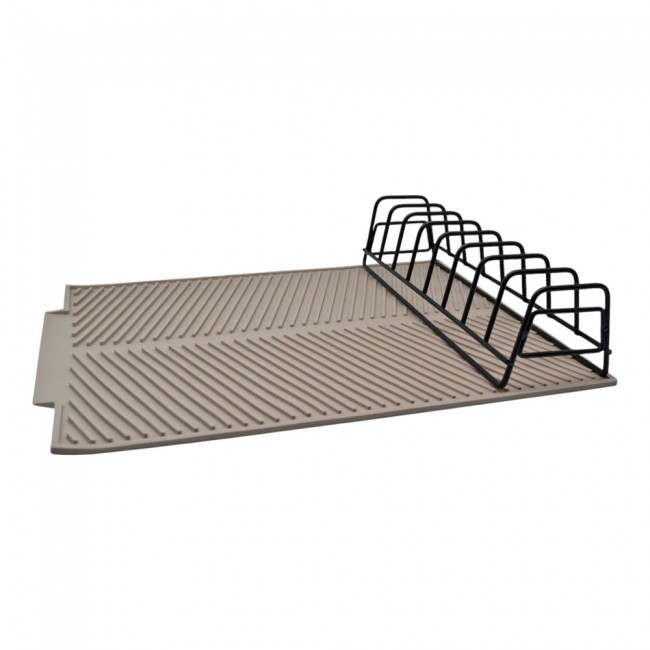 Πιατοθήκη από μέταλλο/σιλικόνη σε χρώμα taupe 42x33x8