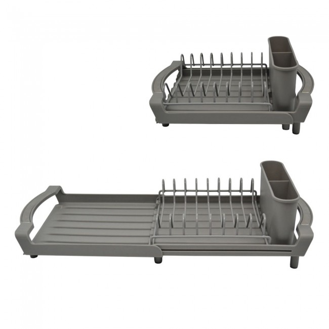 Πιατοθήκη πλαστική επεκτεινόμενη σε γκρι χρώμα 30-49,2x19,6x12,5