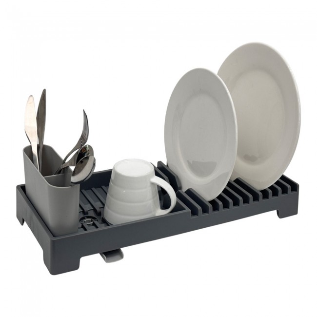 Πιατοθήκη πλαστική σε γκρι χρώμα 19x46x13,5