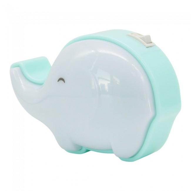 Παιδικό φωτιστικό led 0.2w "ΕΛΕΦΑΝΤΑΚΙ" σε λευκό/πράσινο χρώμα 9,5x6x7