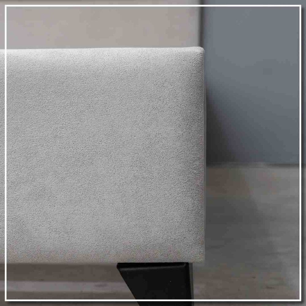 Κρεβάτι διπλό "PALERMO" από ύφασμα σε χρώμα γκρι του πάγου 150x200x92