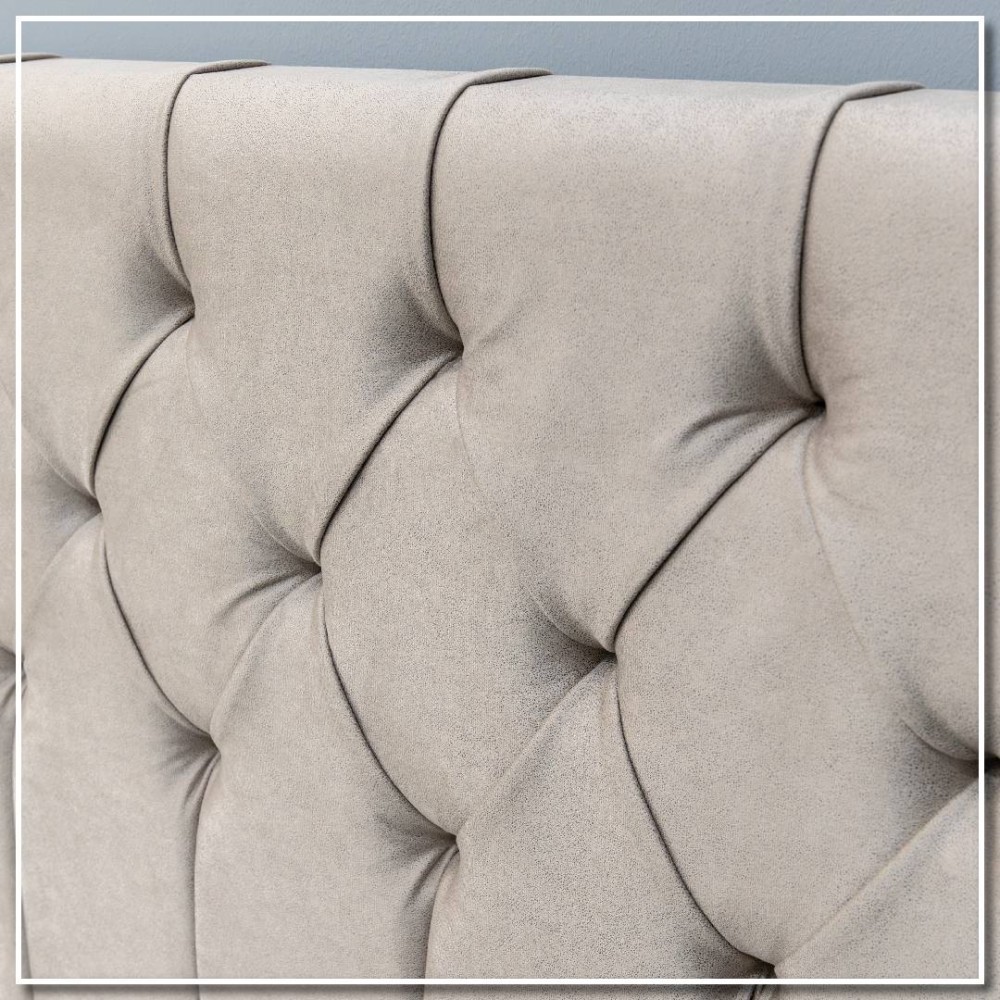 Κρεβάτι διπλό "NAPOLI" από ύφασμα σε χρώμα εκρού 160x200x120