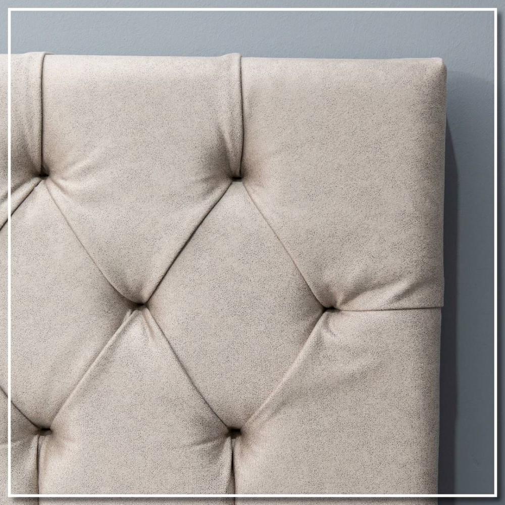 Κρεβάτι διπλό "NAPOLI" από ύφασμα σε χρώμα εκρού 160x200x120