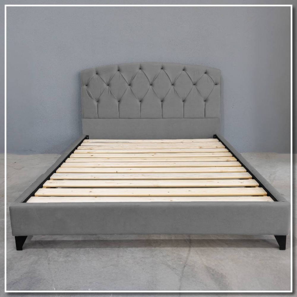 Κρεβάτι διπλό "TIVOLI" από ύφασμα σε χρώμα ανθρακί 160x200x120