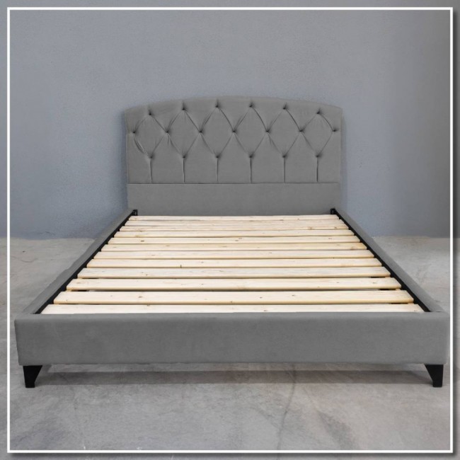 Κρεβάτι διπλό "TIVOLI" από ύφασμα σε χρώμα ανθρακί 160x200x120